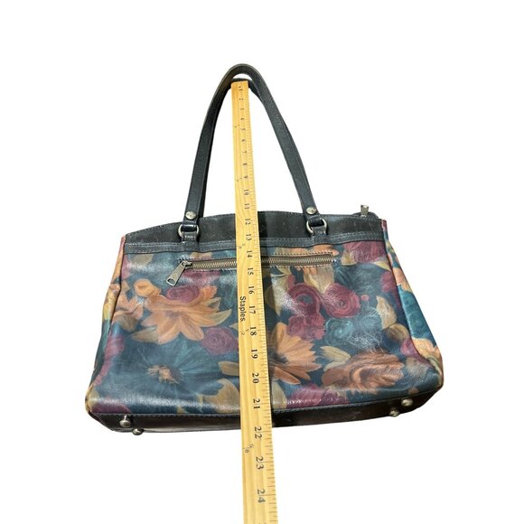 Patricia Nash Leather Floral Peruvian Painting Tote Bag Satchell Dual Handles - Picture 6 of 7